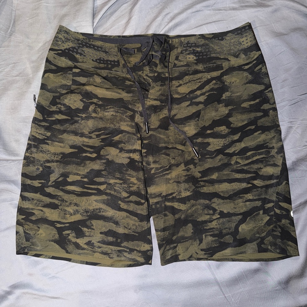 lululemon athletica Olive & Black Camo Swim Shorts
